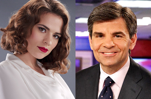 Hayley Atwell and George Stephanopoulos